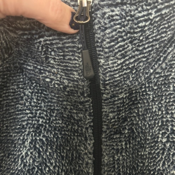 The North Face Womens Full Zip Shady Blue Marled Sherpa Fleece Jacket Size LG - Picture 6 of 15